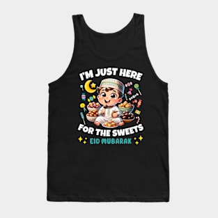 Eid Mubarak Kids Funny Happy Eid Al Fitr Eid Al Adha Sweets Tank Top